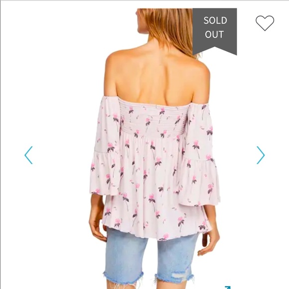 FREE PEOPLE “Lana” Off the Shoulder Tunic in Lilac Floral - Picture 3 of 10